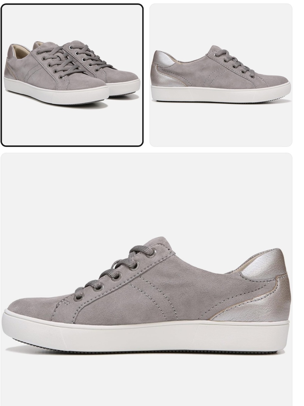 Naturalizer Gray Suede Lace-Up Sneakers